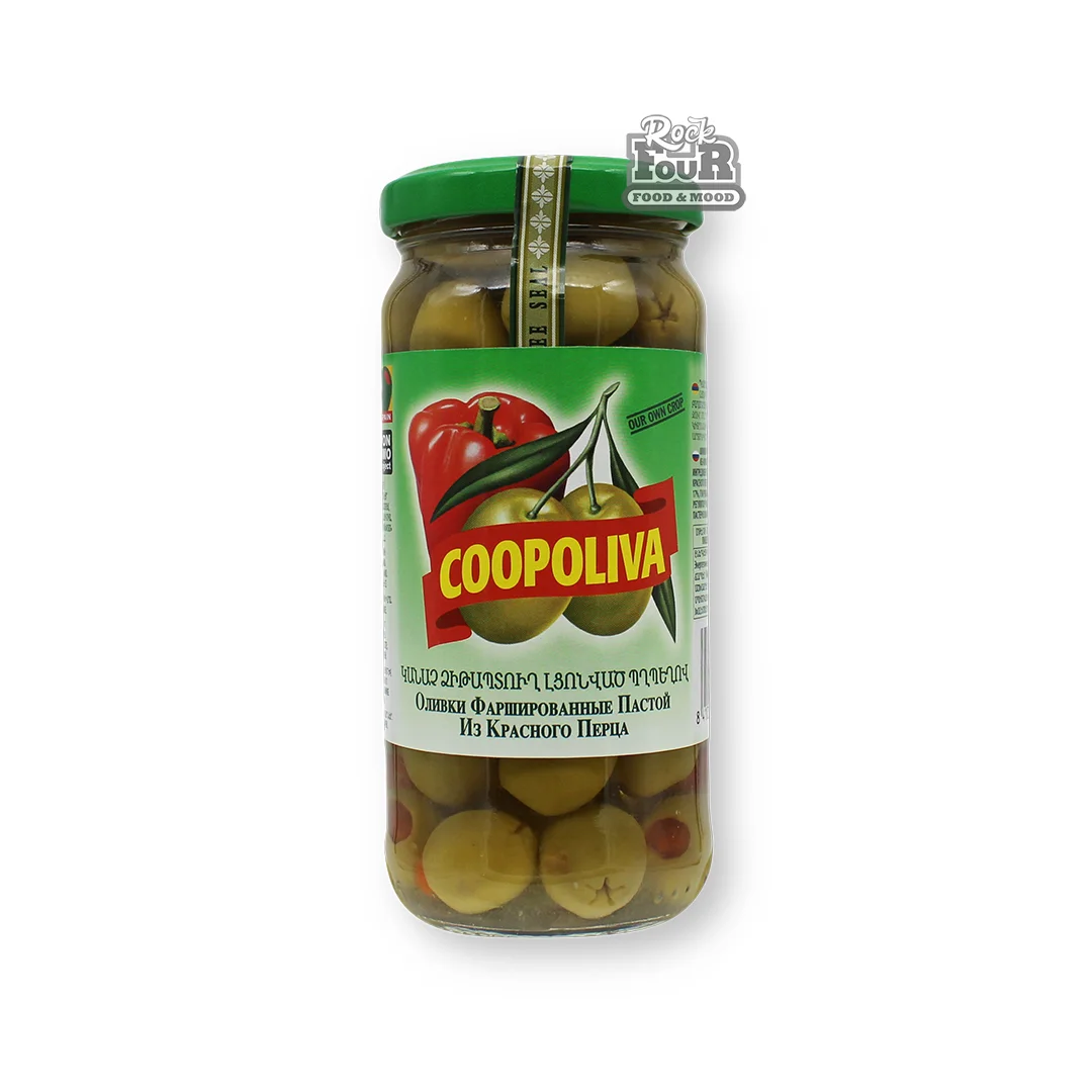 Ձիթապտուղ կանաչ «Coopoliva» լցոնված պղպեղով 235գ